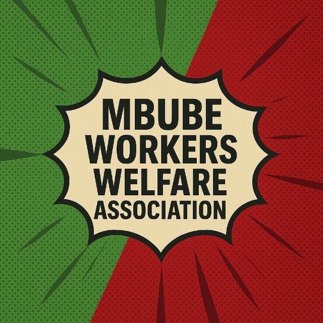 Mbube Workers Welfare Association emblem in green and red